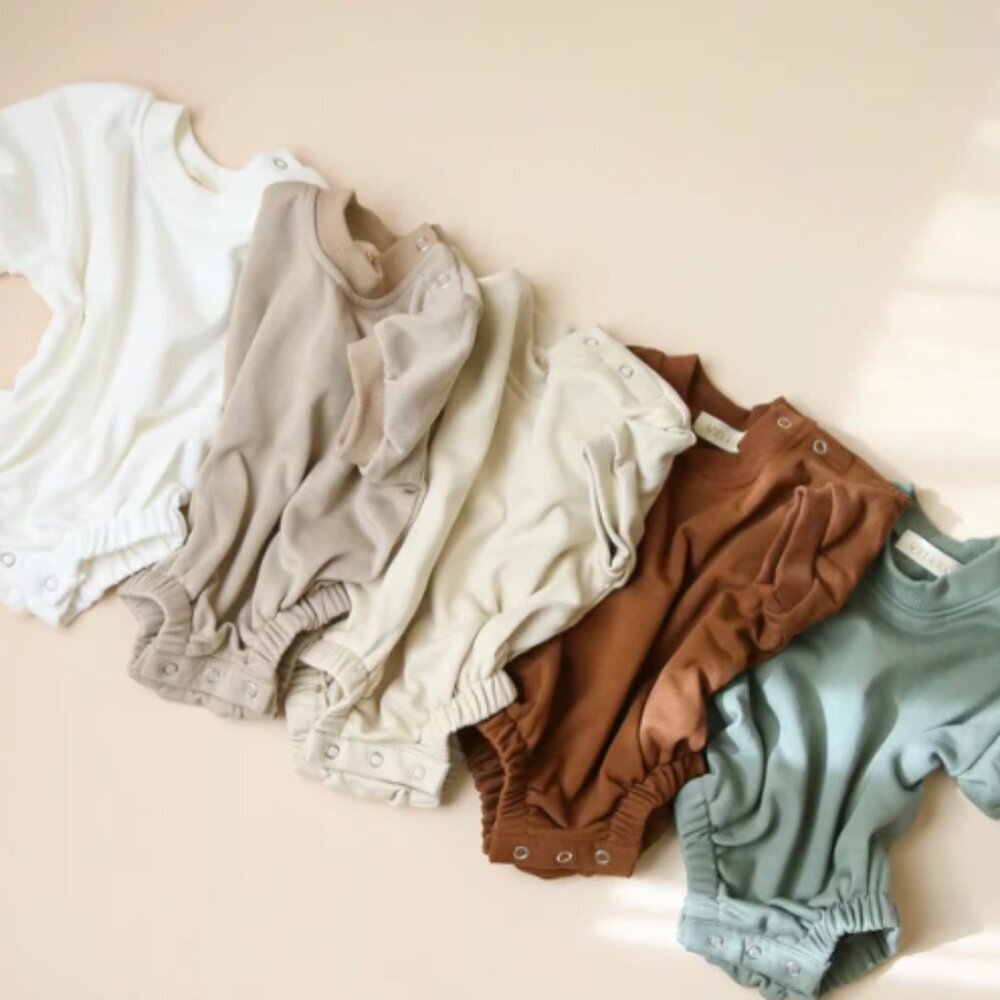 Brown Aziel and Luca Short Sleeve Bubble Romper - Picture 3 of 3